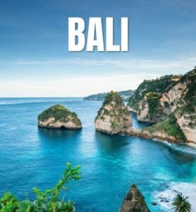 A scenic view of Bali's lush rice terraces, showcasing vibrant greenery and traditional farming practices.